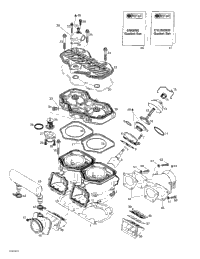 Cylinder, Exhaust Manifold, Reed Valve