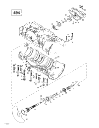 Crankcase, Rotary Valve, Water Pump (494)