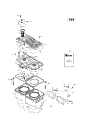Cylinder, Exhaust Manifold (494)