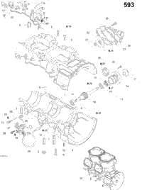 Crankcase, Water Pump And Oil Pump (600 Suv)