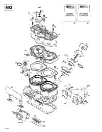 Cylinder, Exhaust Manifold, Reed Valve 2