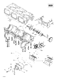 Crankcase, Reed Valve, Water Pump (809)