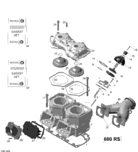 Cylinder, Exhaust Manifold And Reed Valve