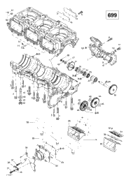 Crankcase, Reed Valve, Water Pump (699)