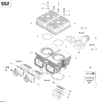 Cylinder And Exhaust Manifold 552