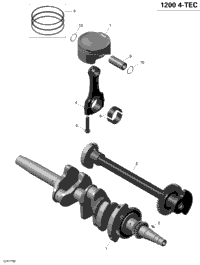 Crankshaft, Pistons And Balance Shaft - 1200 Itc 4-Tec