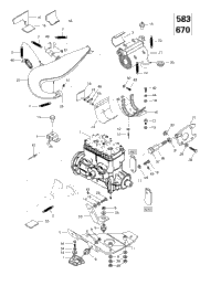 Engine Support And Muffler (583, 670)