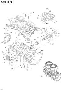 Crankcase, Water Pump And Oil Pump (593Ho)