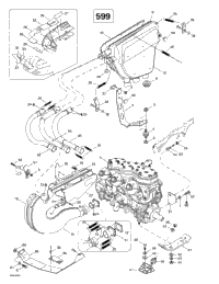 Engine Support And Muffler (599)