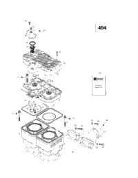 Cylinder, Exhaust Manifold (494)