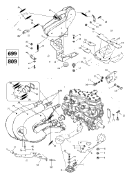 Engine Support And Muffler (699, 809)