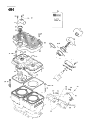 Cylinder, Exhaust Manifold (494)
