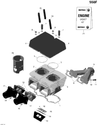 Cylinder, Exhaust Manifold And Reed Valve - 550F