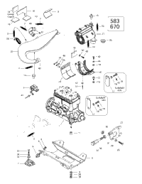 Engine Support And Muffler (583, 670)