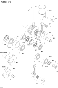 Crankshaft And Pistons (593 Ho)