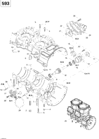 Crankcase, Water Pump And Oil Pump (593)