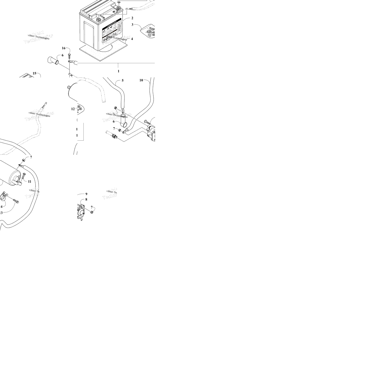 Battery And Starter Motor Assembly