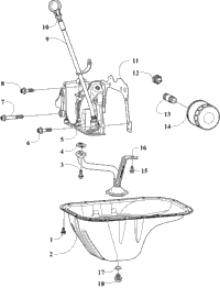 Oil Pan, Filter, And Dipstick Assembly