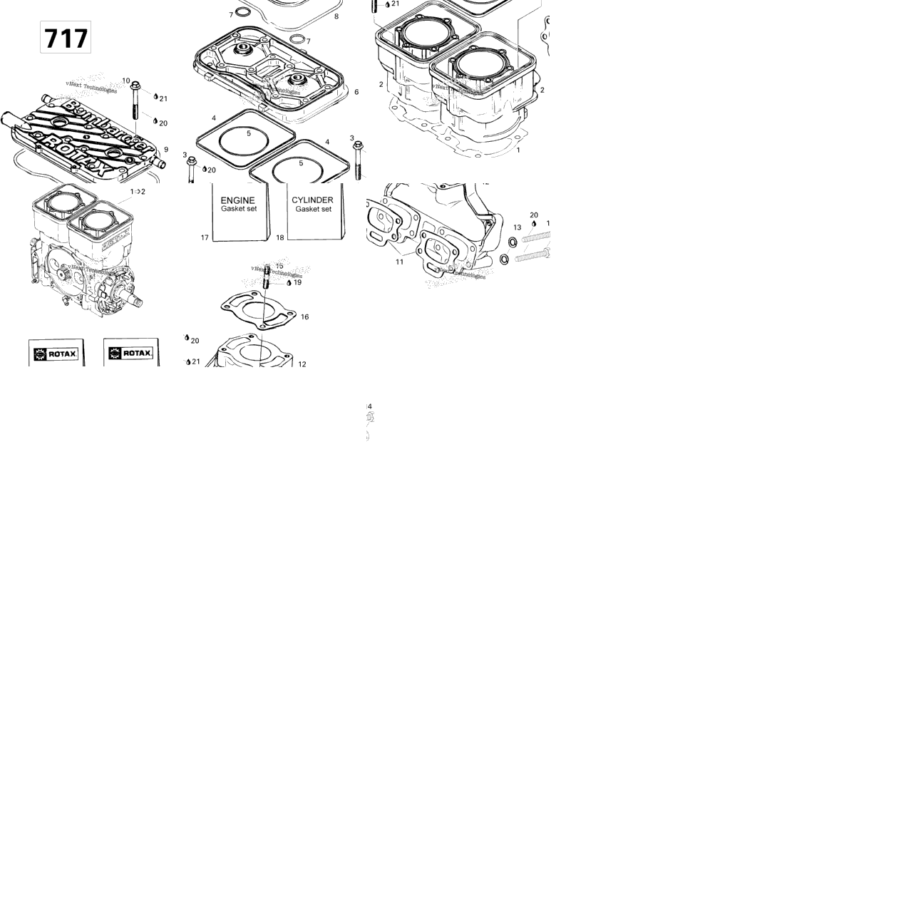 Cylinder And Exhaust Manifold 717