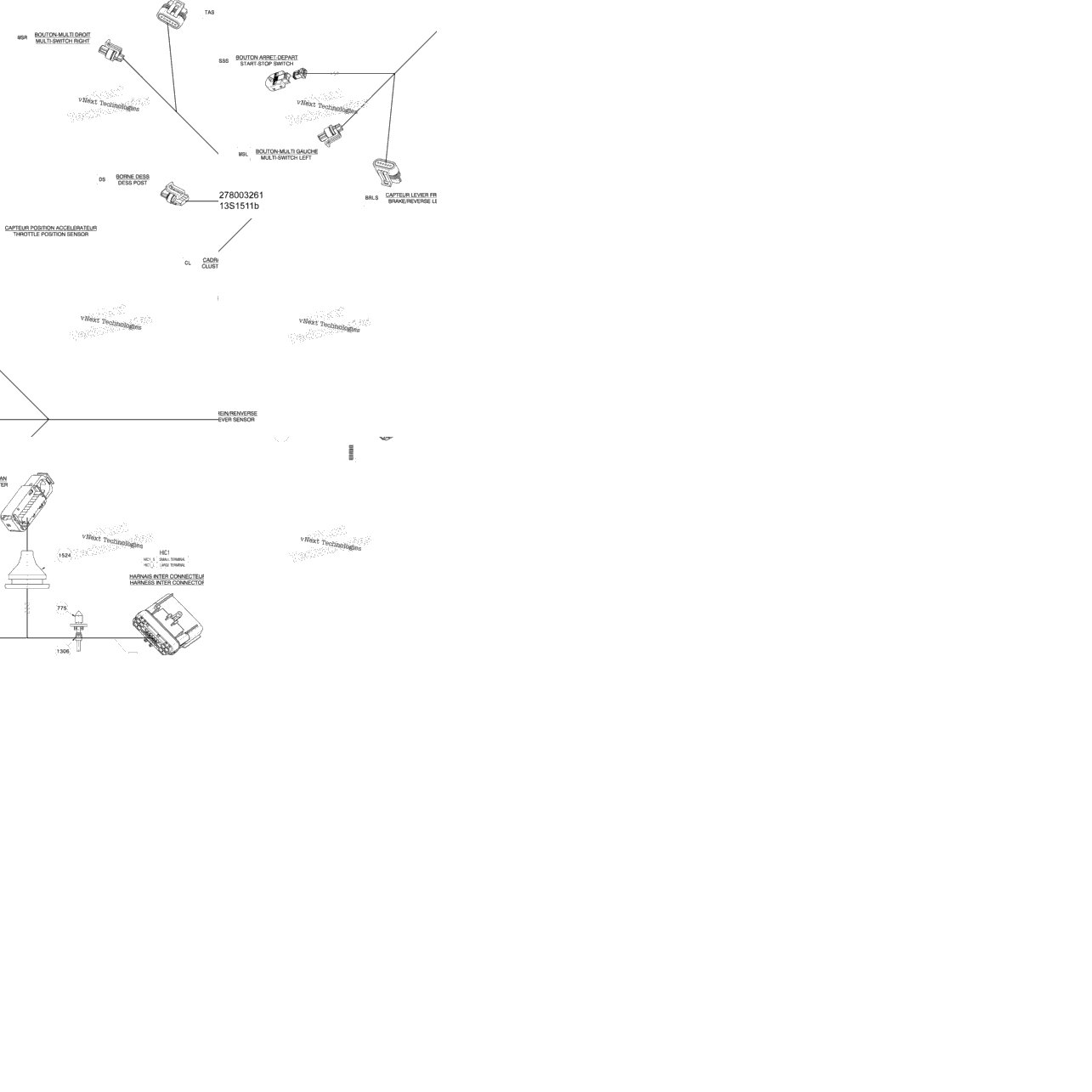 Electrical Harness - Steering Harness - 278003261 (Refer To Electrical System For Model)