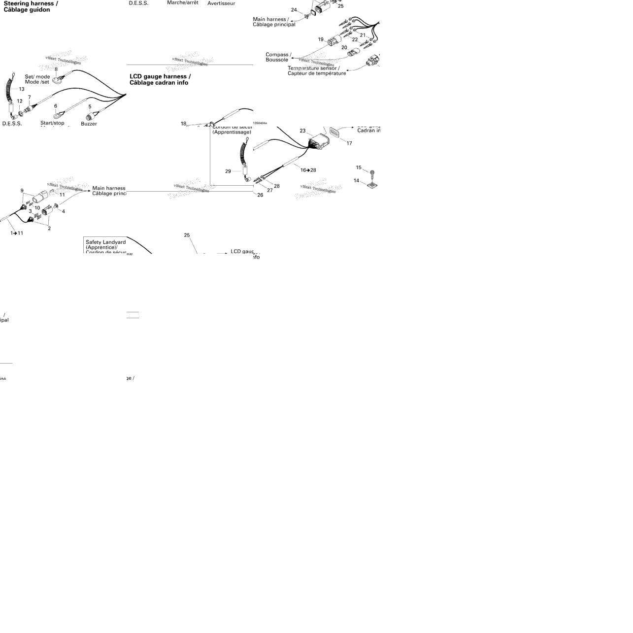 Steering Harness, Lcd Gauge Harness