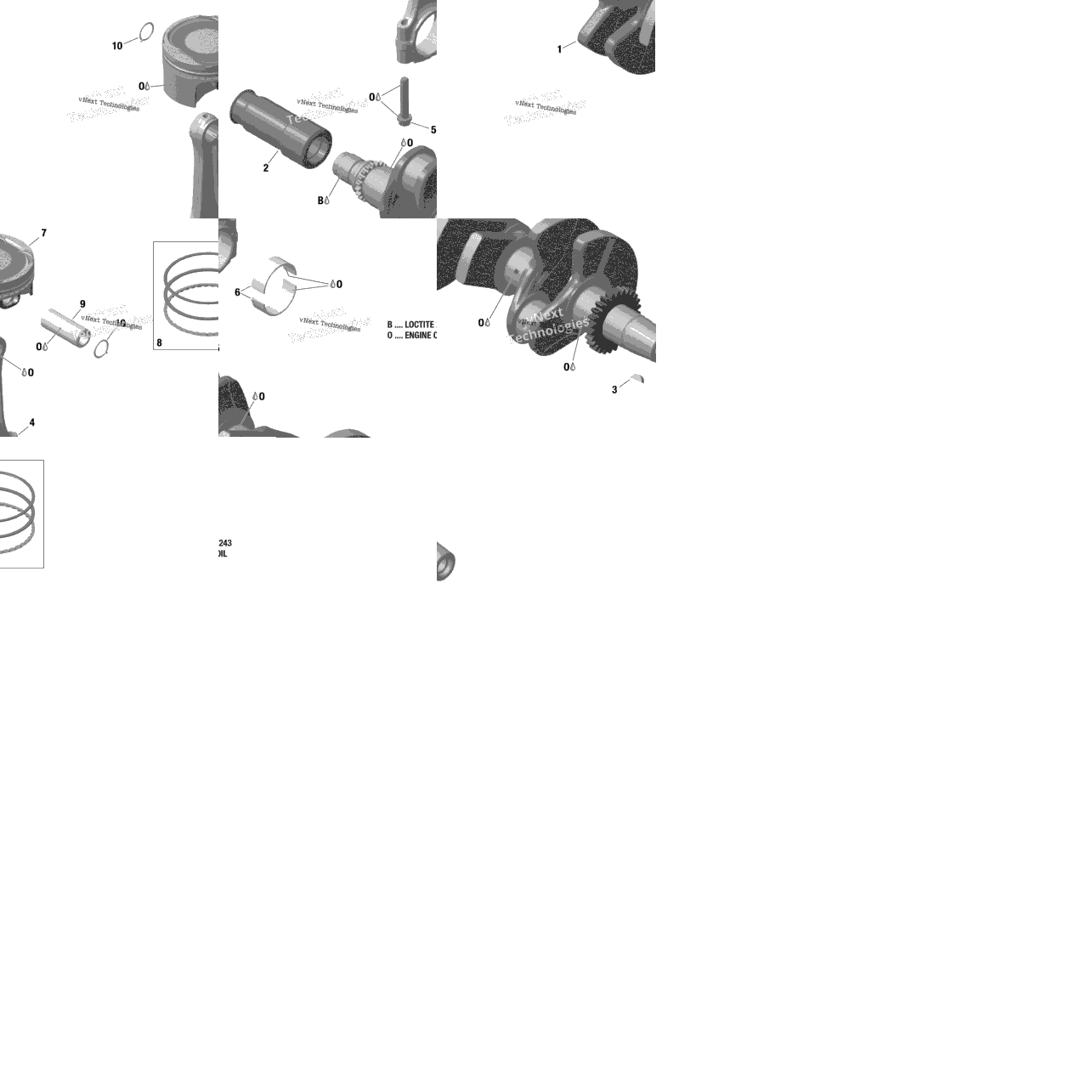 Rotax - Crankshaft And Pistons - 903 / Built Up To Nov 5 2020