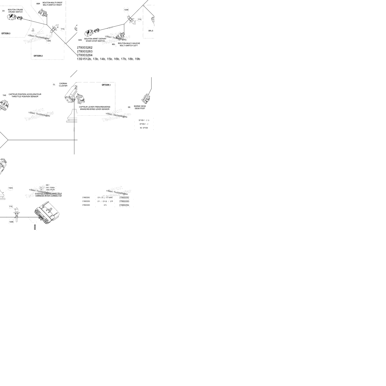 Electrical Harness - Steering Harness - 278003262-263-264 (Refer To Electrical System For Model)