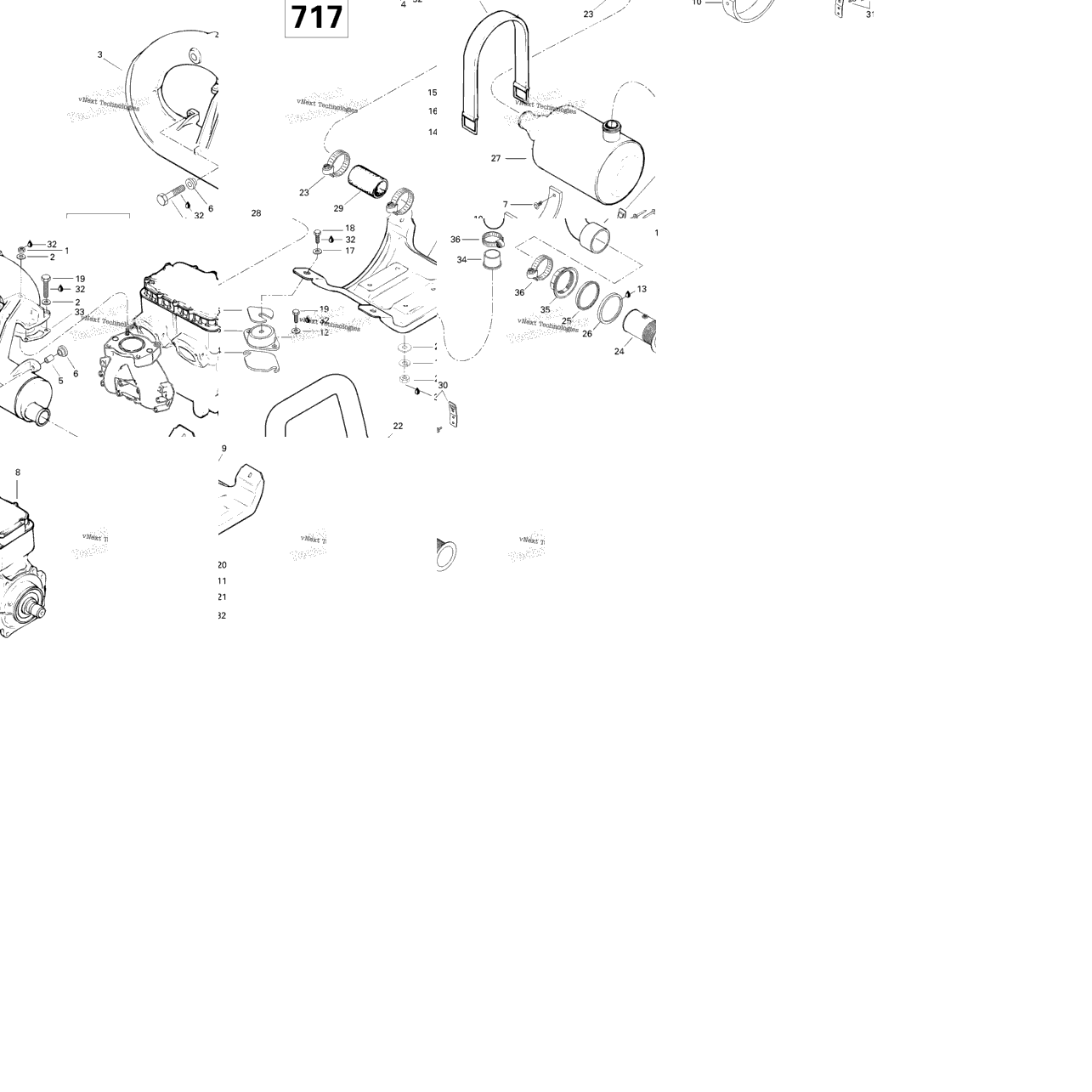 Engine Support And Muffler (717)