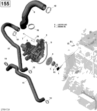 Engine Cooling - 130-155 Model Without Suspension