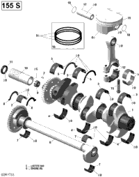 Crankshaft, Pistons And Balance Shaft - 155 Model With Suspension