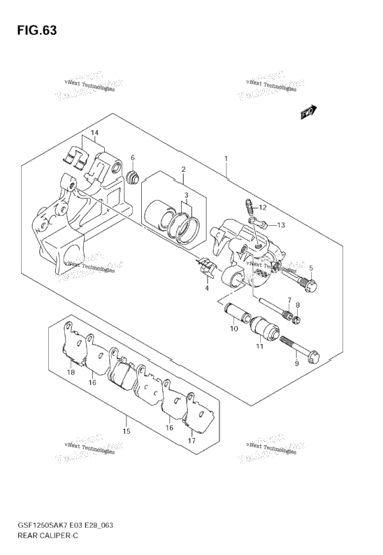 Rear Caliper (Gsf1250sak7/Sak8/Sak9)