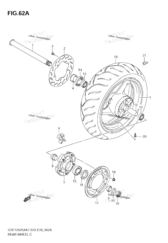 Rear Wheel (Gsf1250sk7/Sk8/Sk9)