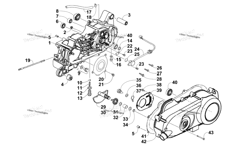 Left Crankcase And Cover Assembly
