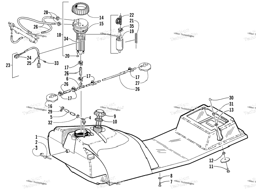 Gas Tank And Fuel Pump Assemblies