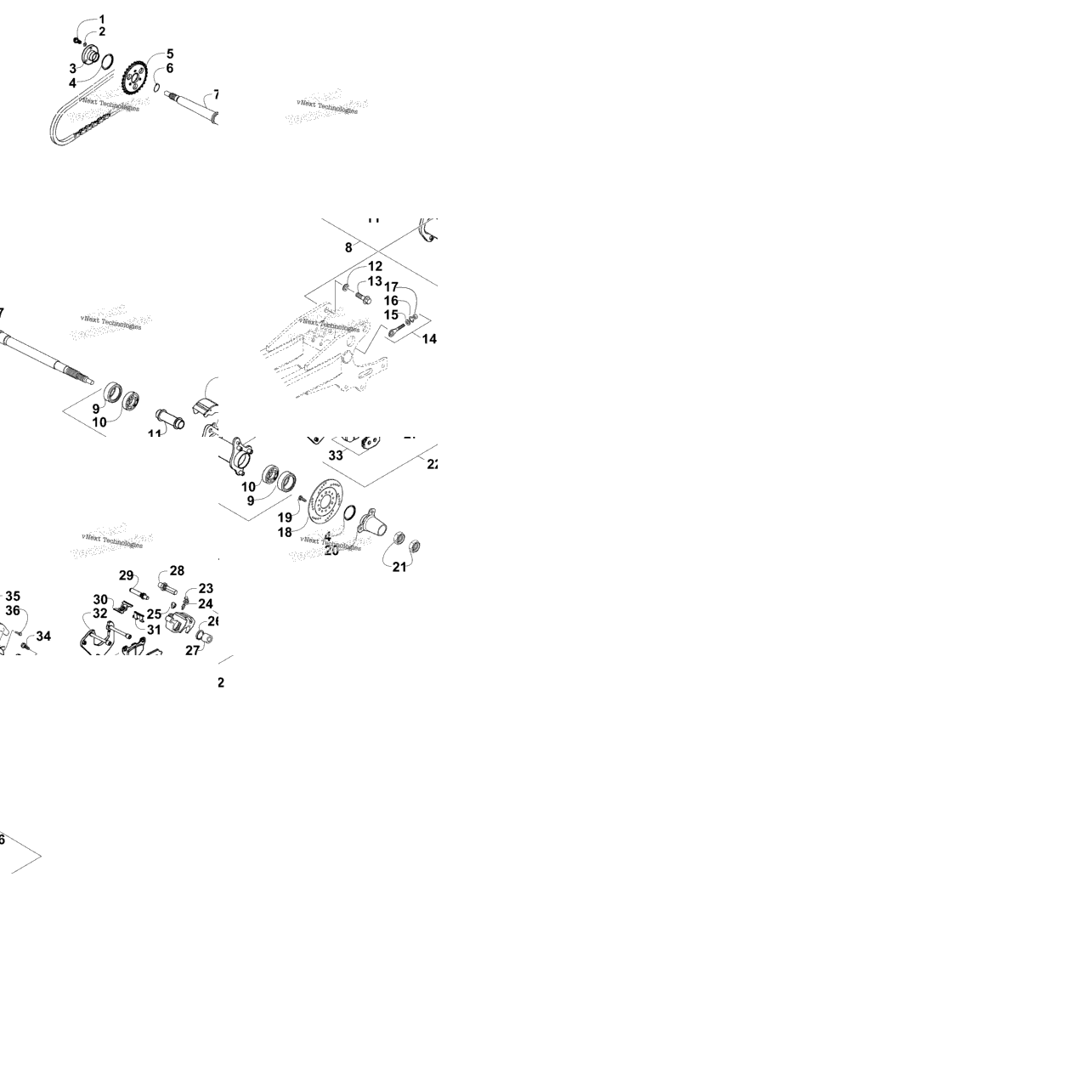 Rear Axle And Brake Assembly
