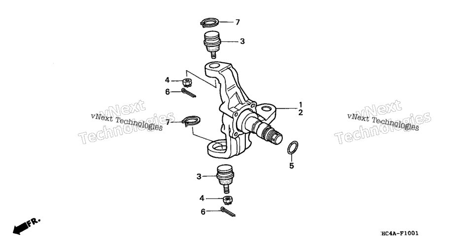 Trx300 Knuckle (Trx300) ('93-'95) 93-95