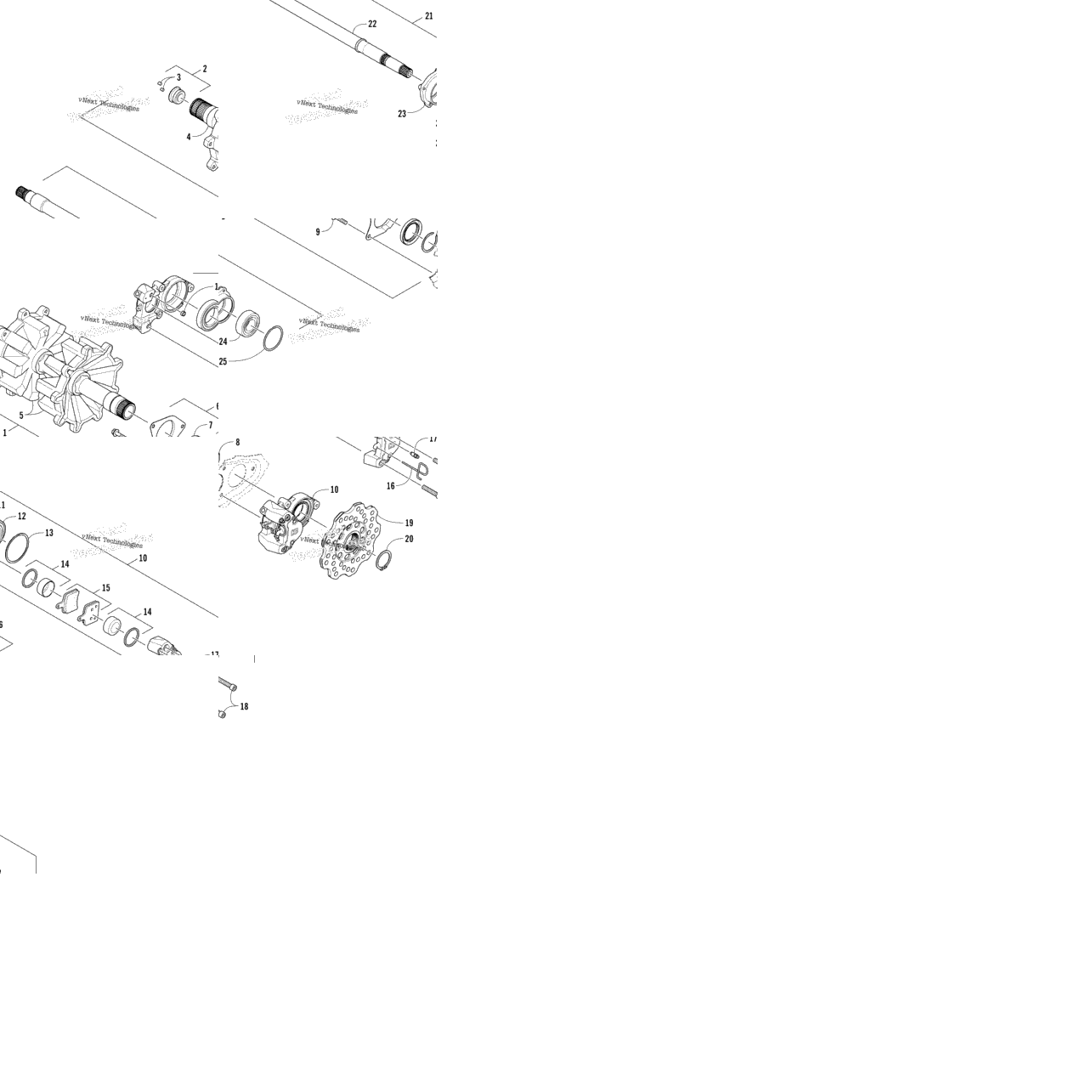 Drive Train Shafts And Brake Assemblies