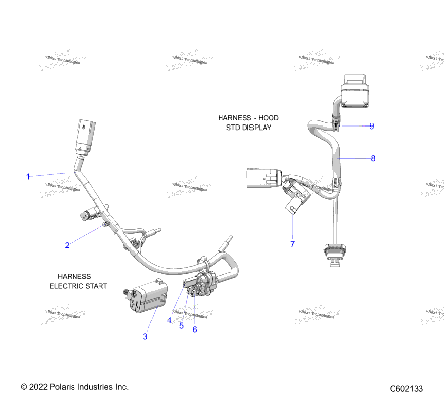 Electrical, Wire Harness, Hood, Elec. Start