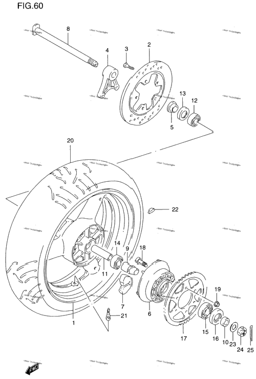 Rear Wheel (Gsf1200sv/Sw/Sx/Sy)