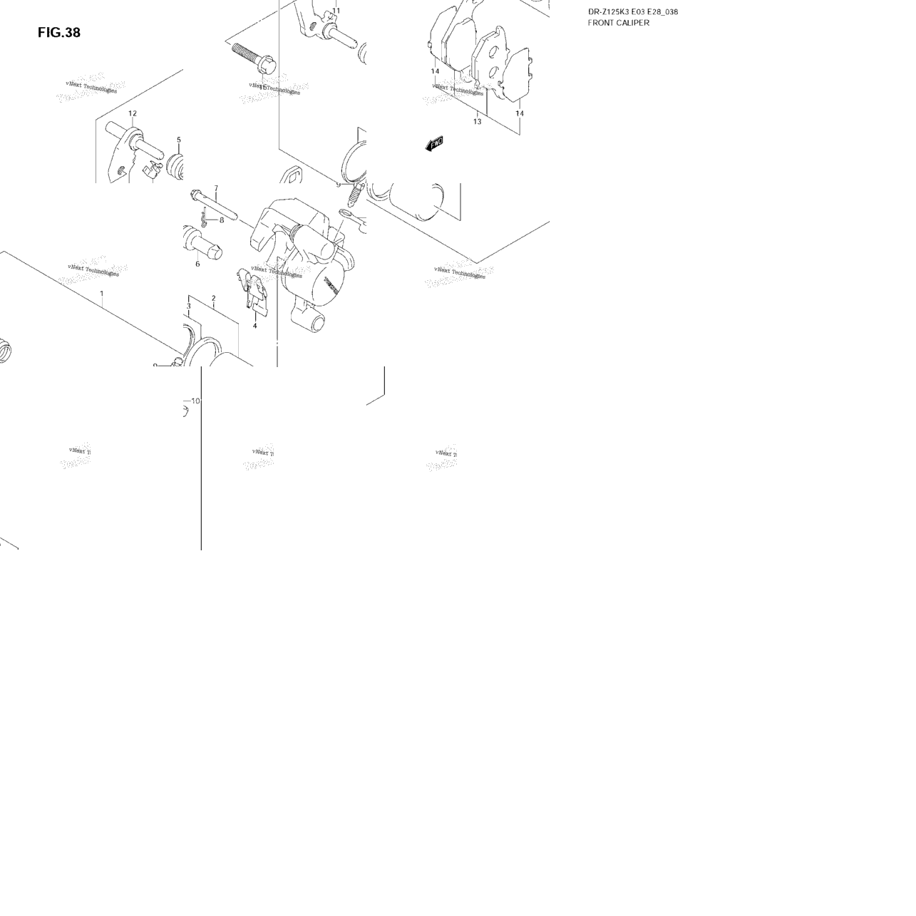 Front Caliper (Dr-Z125lk3/Lk4/Lk5/Lk6/Lk7)