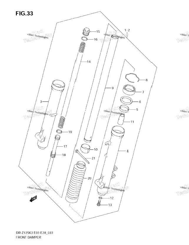 Front Damper (Dr-Z125lk3/Lk4/Lk5/Lk6/Lk7)