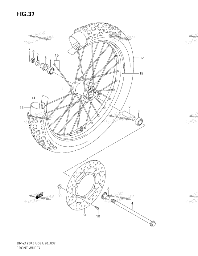 Front Wheel (Dr-Z125lk3/Lk4/Lk5/Lk6/Lk7)