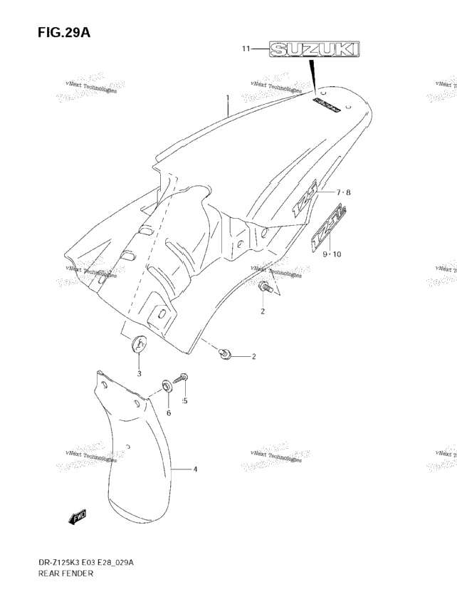 Rear Fender (Model K4/K5/K6)