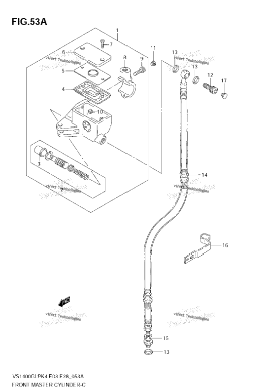 Front Master Cylinder (Model K5/K6/K7/K8)