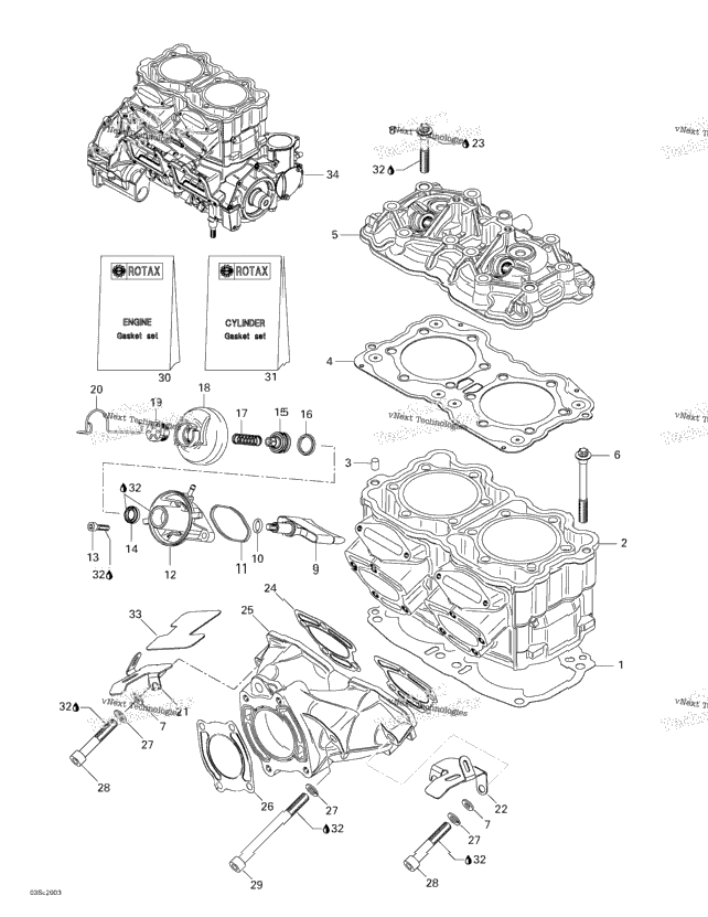 Cylinder, Exhaust Manifold