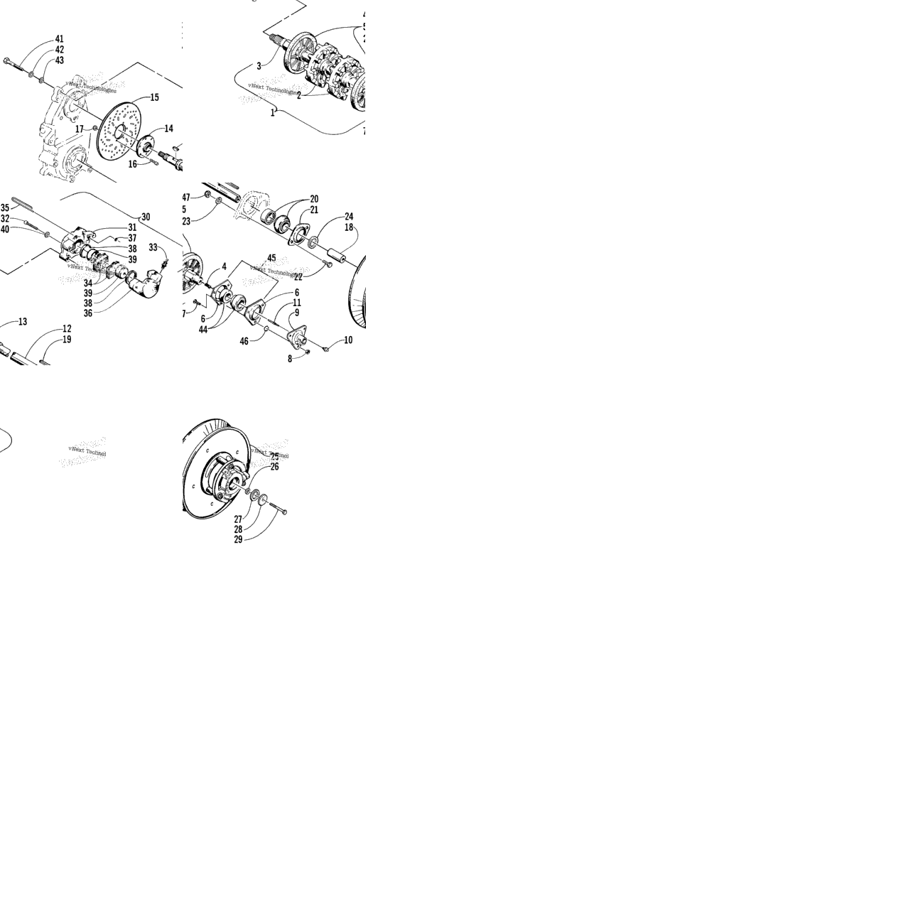 Drive Train Shafts And Brake Assemblies