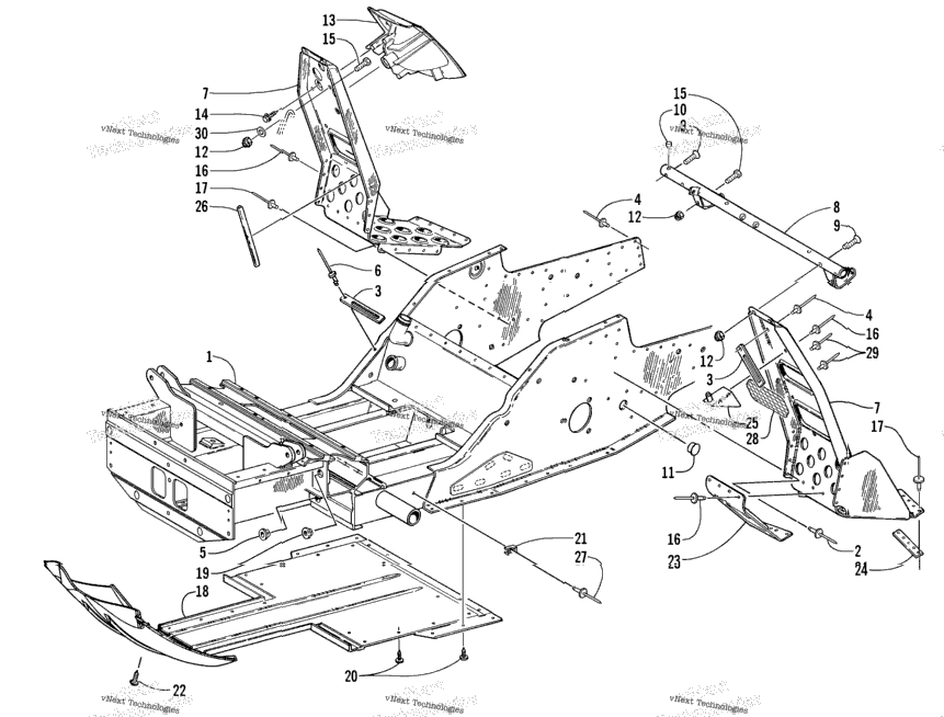 Front Frame And Footrest Assembly