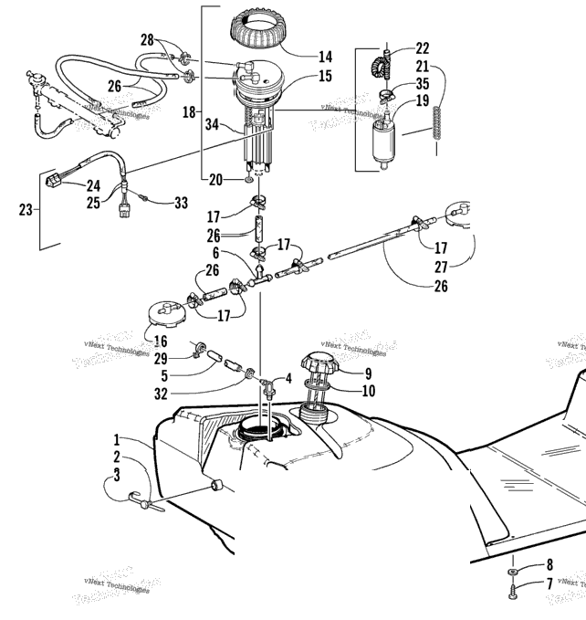 Gas Tank And Fuel Pump Assemblies