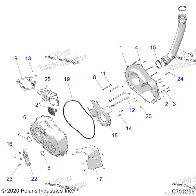 Drive Train, Clutch Cover And Ducting