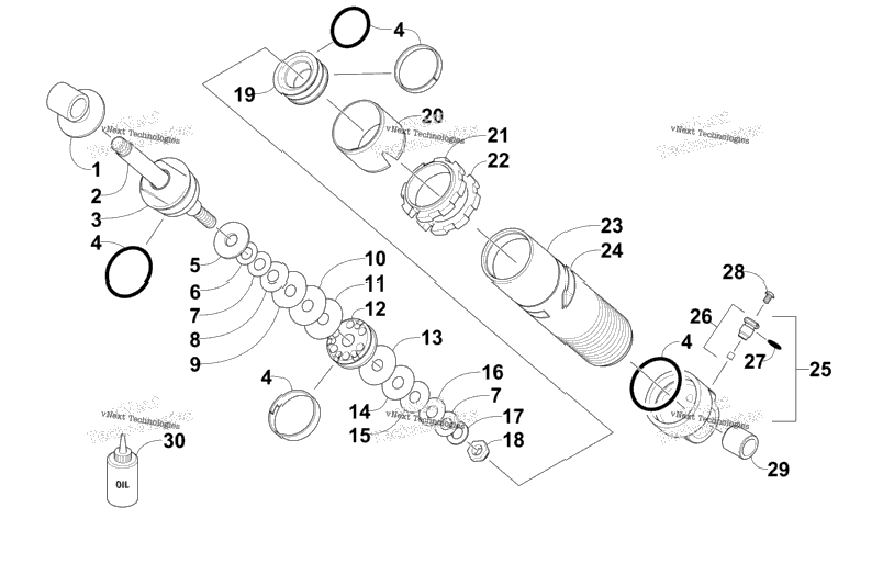 Rear Suspension Front Arm Shock Absorber